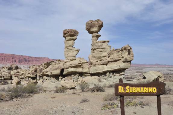 O Submarino, famosa formação rochosa no Parque Provincial Ischigualasto, na Argentina